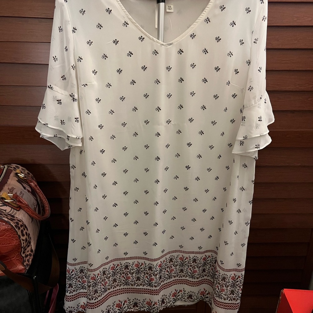 Floral Print White dress